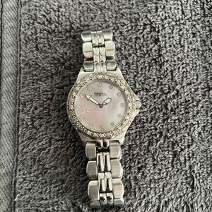 Fossil Blue  Silver Women's Watch mother of pearl face